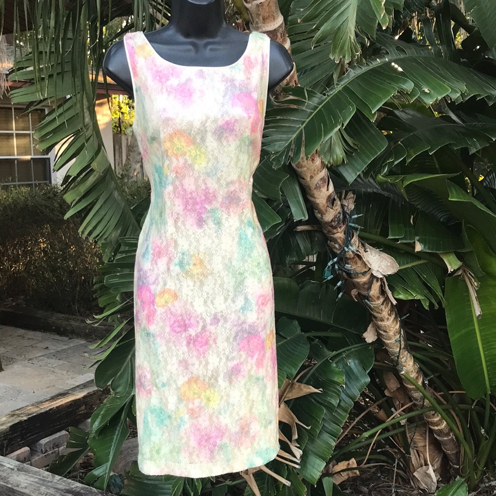 lace sequin floral dress